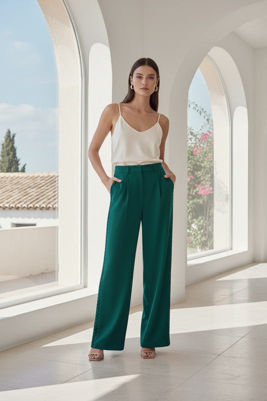 Pantalon Syna Brodé - VERT