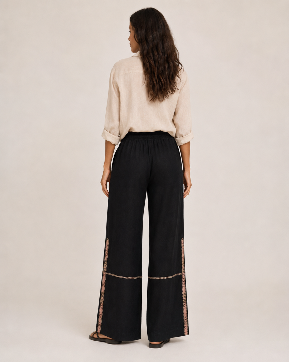 Pantalon Shima brodé main